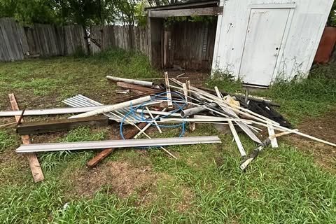 Construction debris hauled away